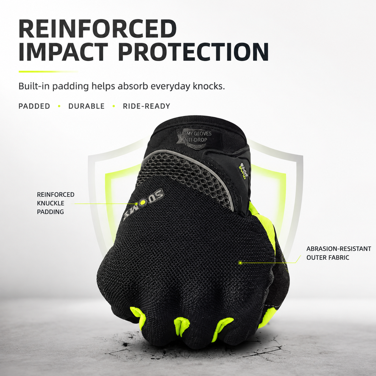 BikerZoneZ™ AirFlow Protective Touchscreen Riding Gloves