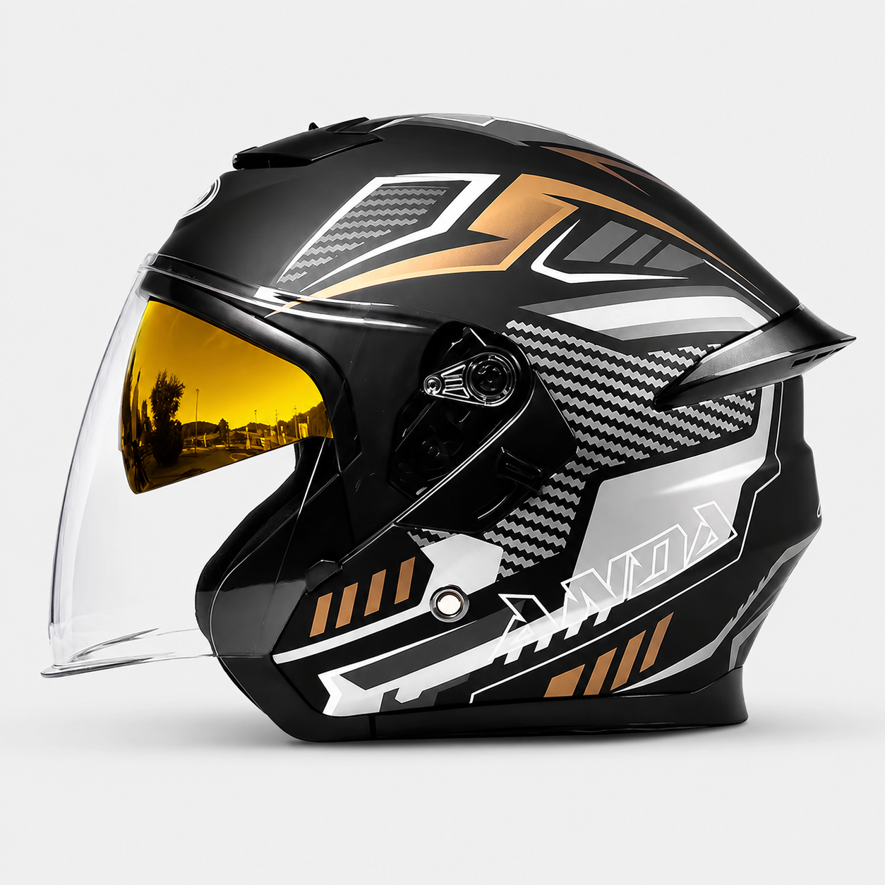 BikerZoneZ Sport Open Face Helmet - DOT Certified