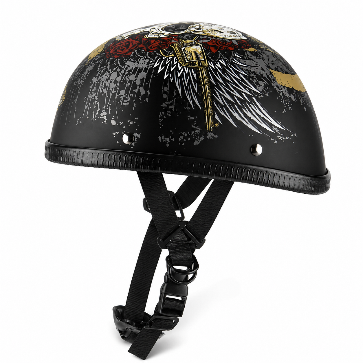 BikerZoneZ™ Vintage Half Face Motorcycle Helmet