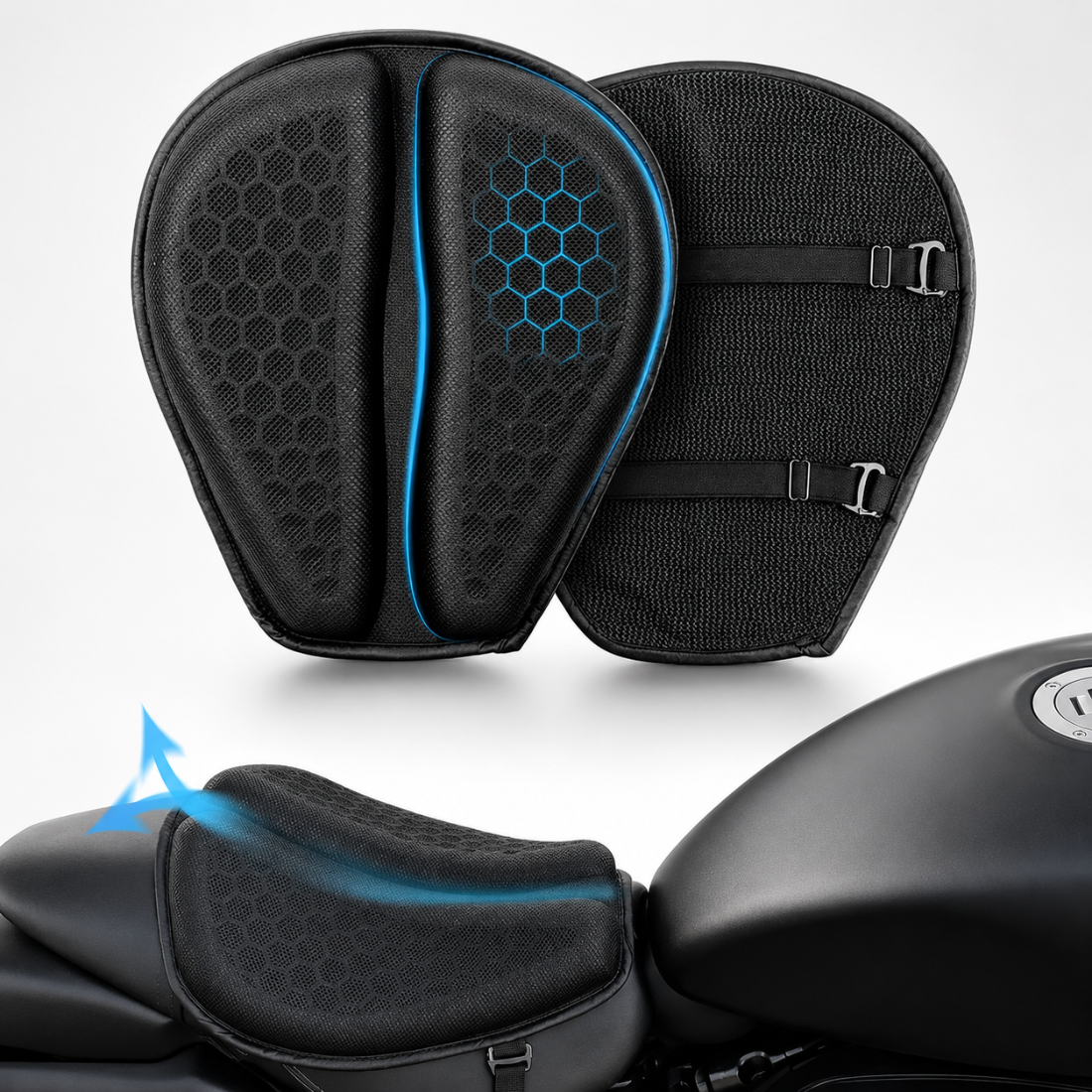 Bikerzonez HexFlow Motorcycle Seat Cushion