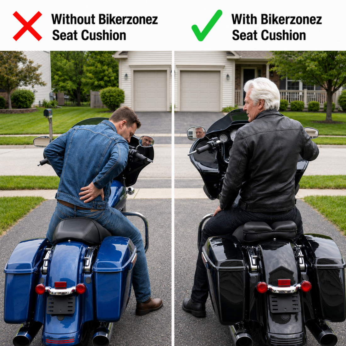 Bikerzonez HexFlow Motorcycle Seat Cushion