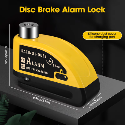 BikerZoneZ Guardian Lock — Rechargeable Alarm Disc Lock