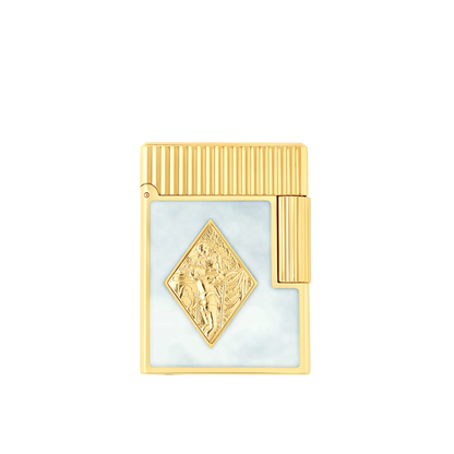 French White Enamel Gold Lighter – Special Edition