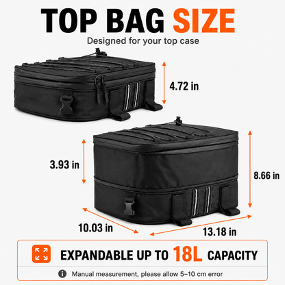 BikerZonez Expandable Pannier Lid Bag System for BMW Motorcycles