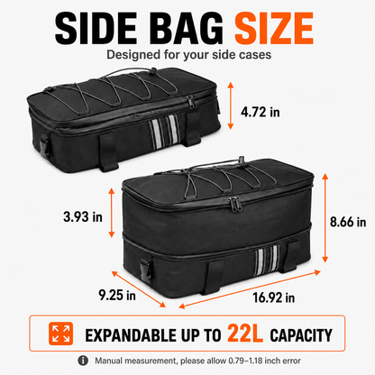 BikerZonez Expandable Pannier Lid Bag System for BMW Motorcycles