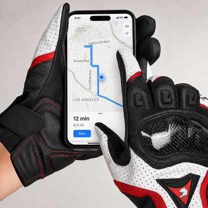 Carbon Fiber Protective Touch Screen Motorcycle Gloves