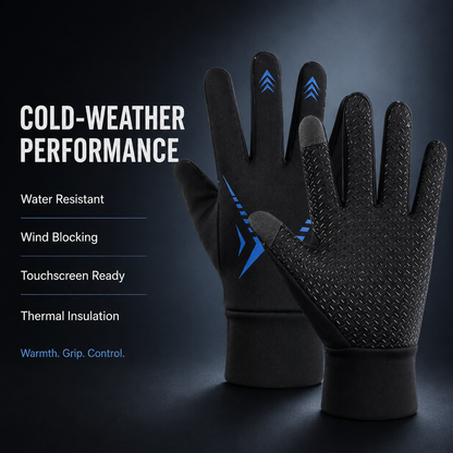 BikerZoneZ™ FrostGrip Thermal Touchscreen Riding Gloves