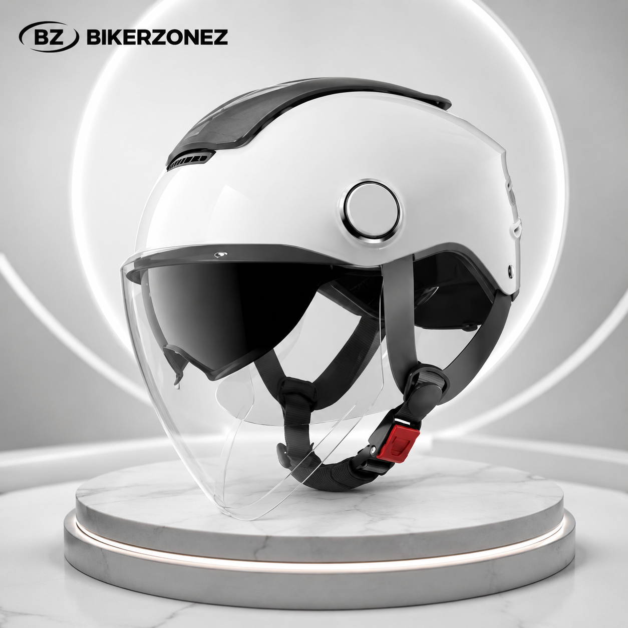 BikerZoneZ AeroLite™ Dual-Lens Half Helmet