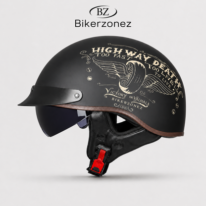 BikerZoneZ IronClassic™ German-Style Half Helmet