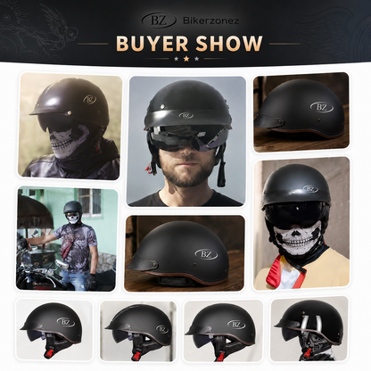 BikerZoneZ IronClassic™ German-Style Half Helmet