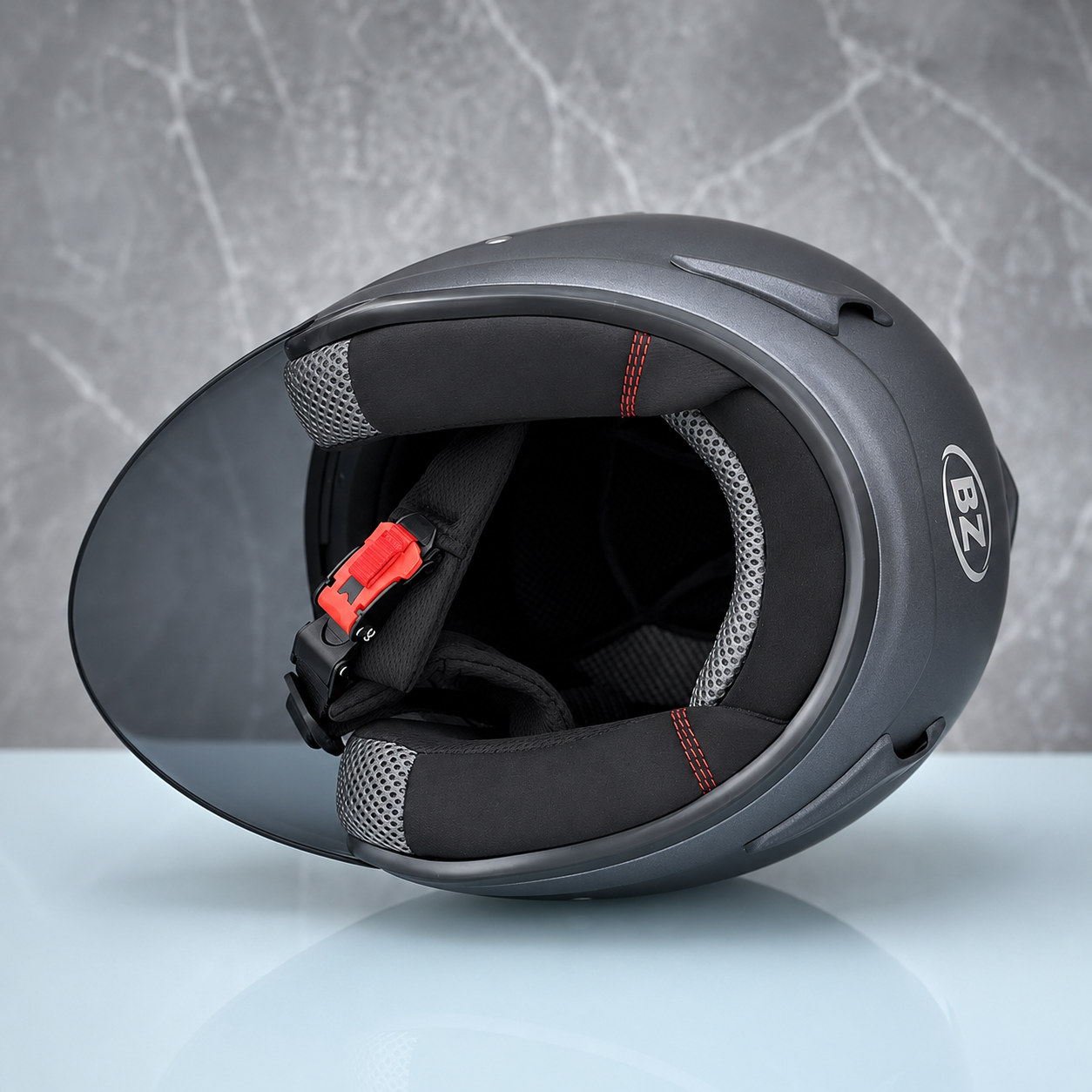 BikerZoneZ Ram-4™ Open Face Half Helmet