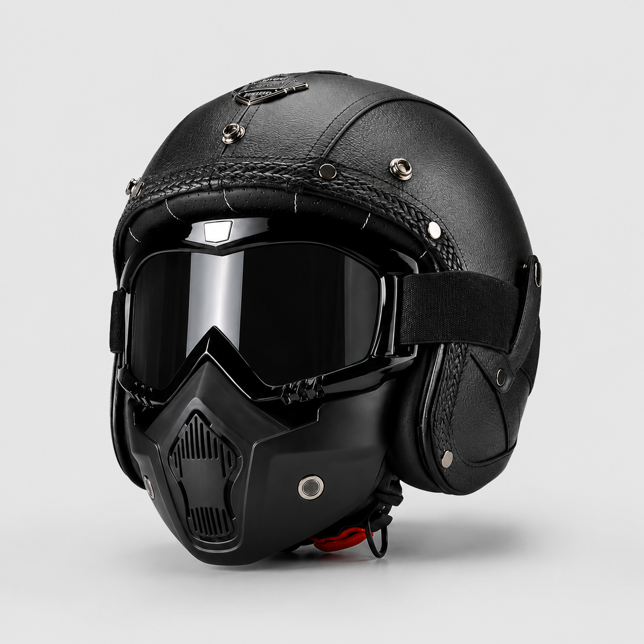 BikerZonez RogueCruise™ Vintage Open Helmet with Face Mask