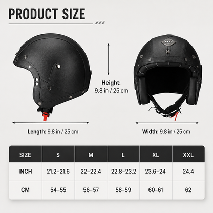 BikerZonez RogueCruise™ Vintage Open Helmet with Face Mask