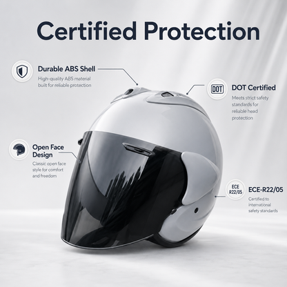 BikerZoneZ HeritageCruise™ 3/4 Open Face Helmet