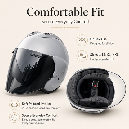 BikerZoneZ HeritageCruise™ 3/4 Open Face Helmet
