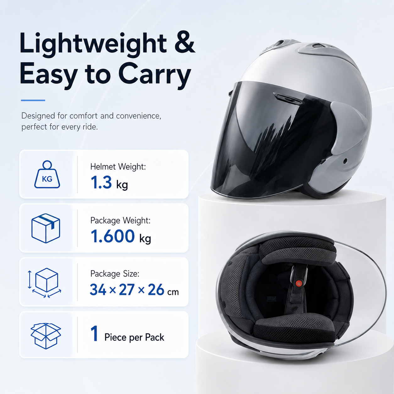 BikerZoneZ HeritageCruise™ 3/4 Open Face Helmet