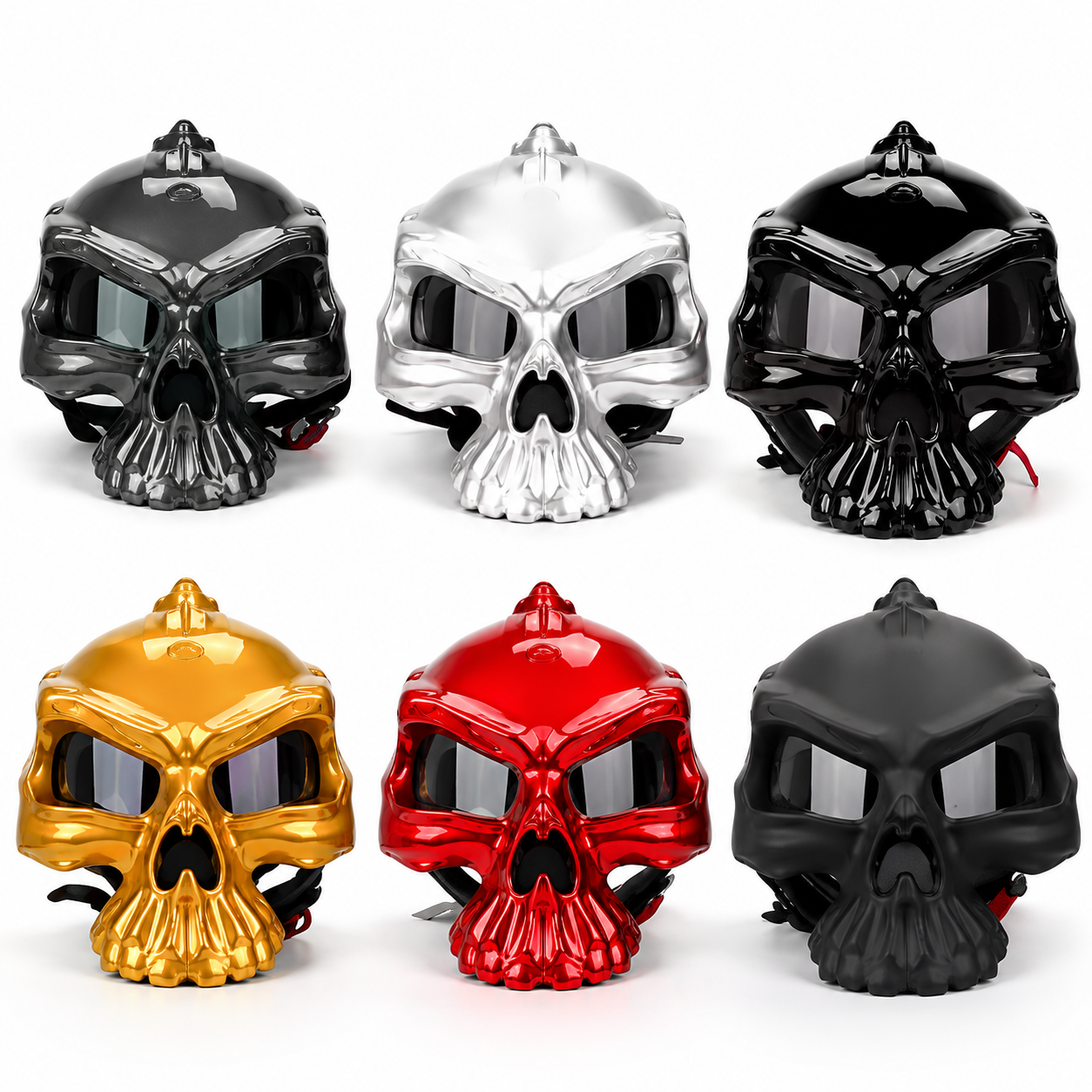 BikerZoneZ SkullRider 3C Half Helmet