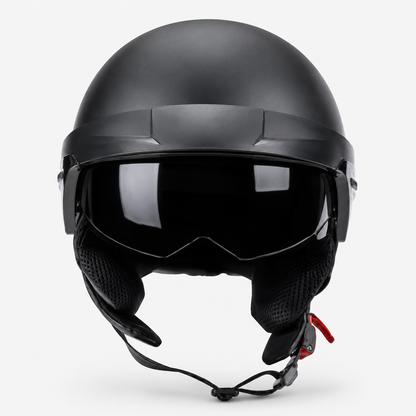 BikerZoneZ Heritage Visor Half-Face Helmet
