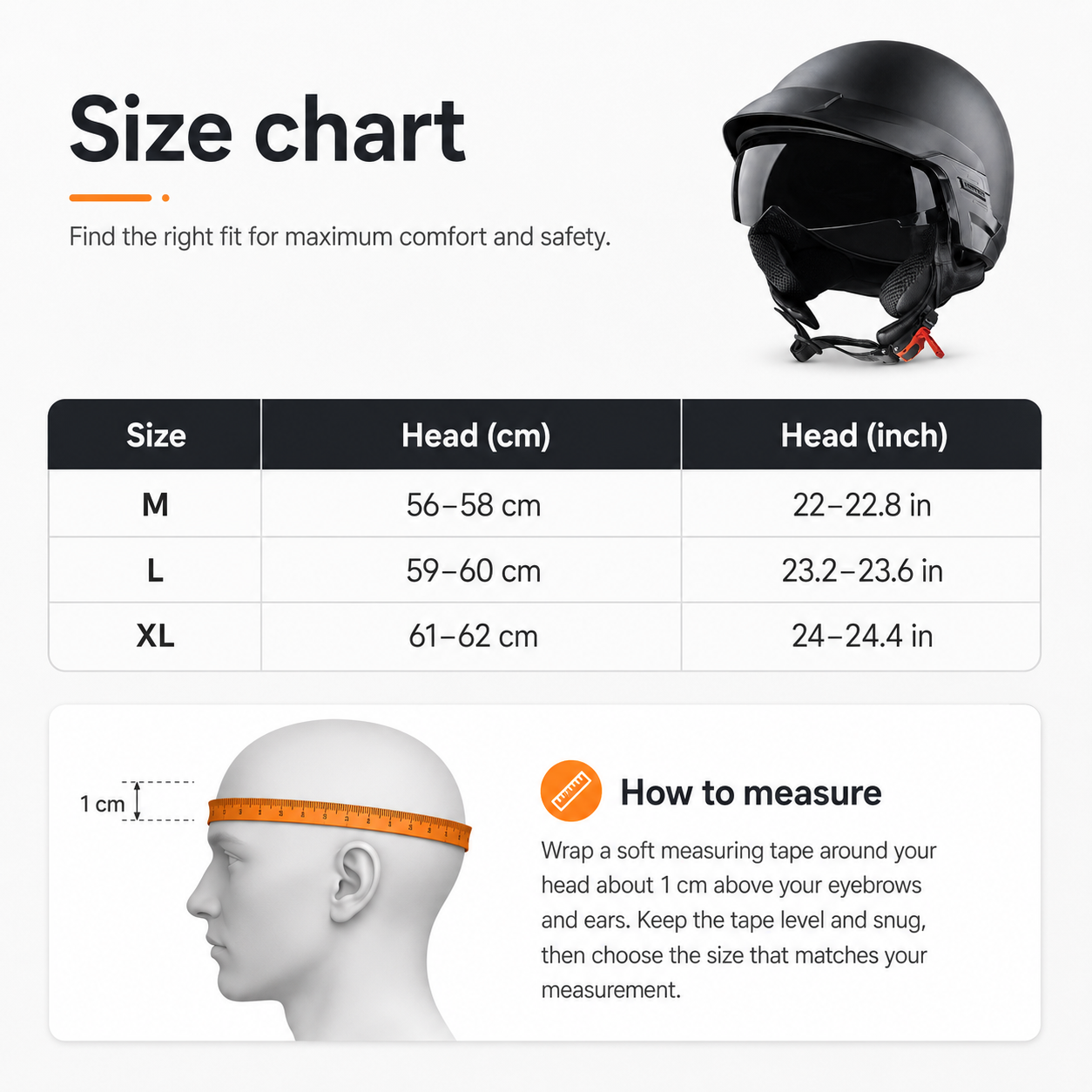 BikerZoneZ Heritage Visor Half-Face Helmet