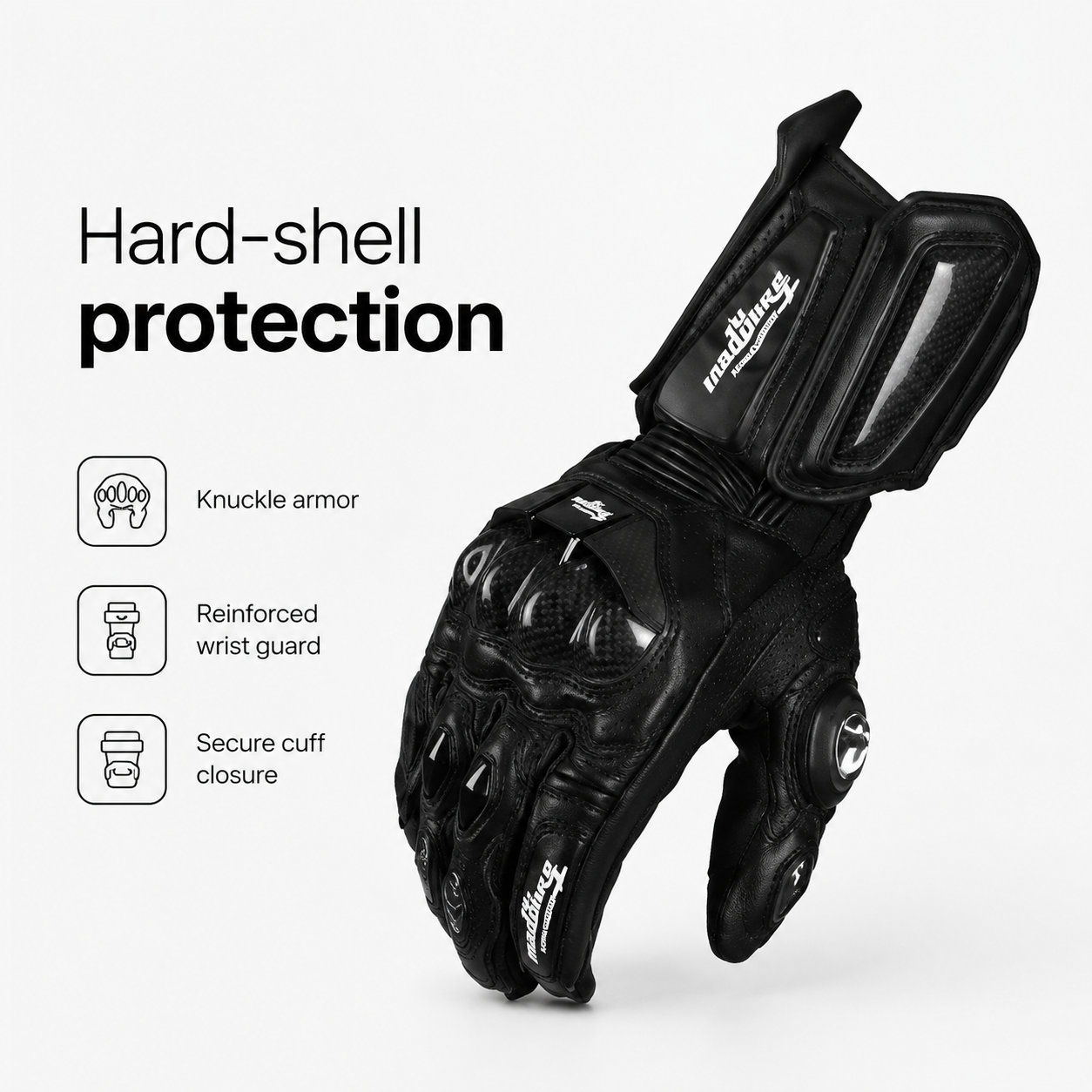 BikerZoneZ StormGuard Waterproof Motorcycle Gloves