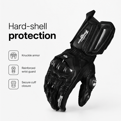 BikerZoneZ StormGuard Waterproof Motorcycle Gloves