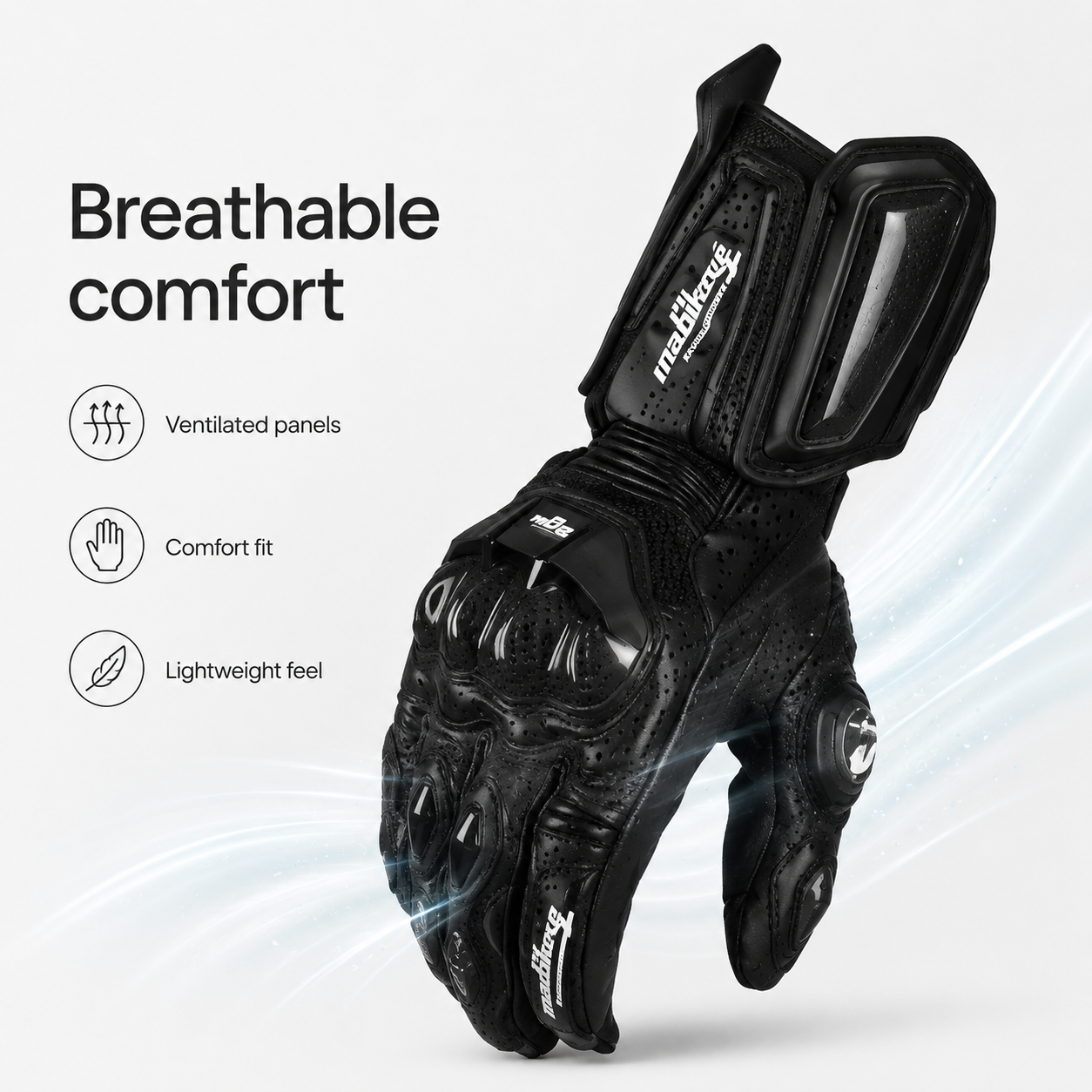 BikerZoneZ StormGuard Waterproof Motorcycle Gloves
