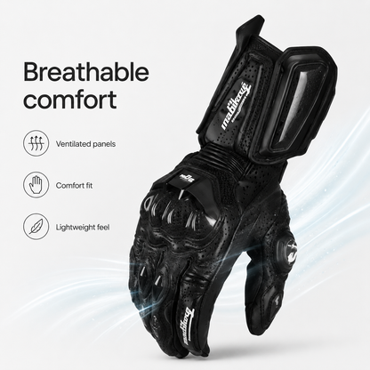 BikerZoneZ StormGuard Waterproof Motorcycle Gloves