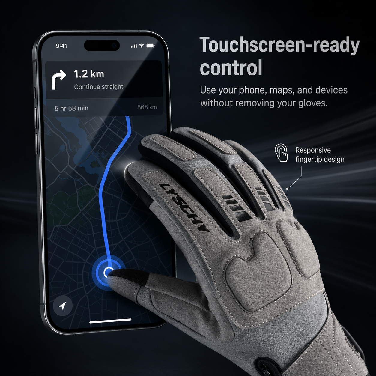 BikerZoneZ FrostGuard Winter Motorcycle Gloves