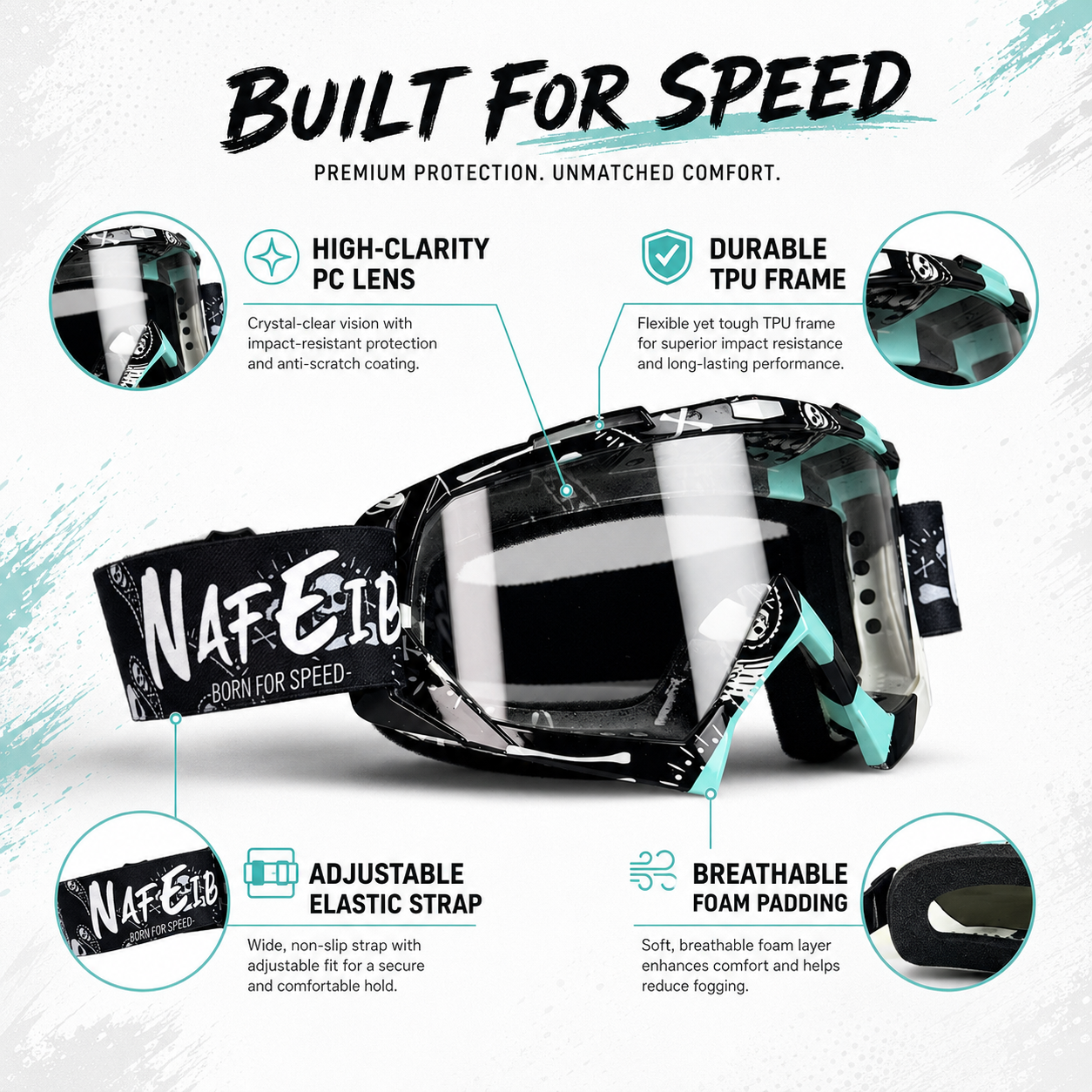 BikerZoneZ ApexView Motocross Goggles