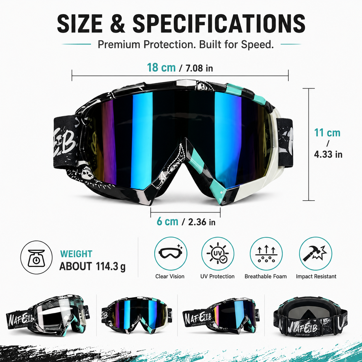 BikerZoneZ ApexView Motocross Goggles