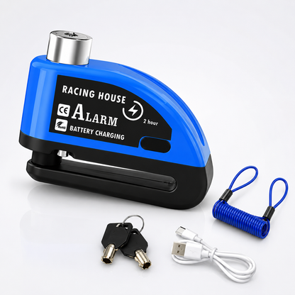 BikerZoneZ Guardian Lock — Rechargeable Alarm Disc Lock