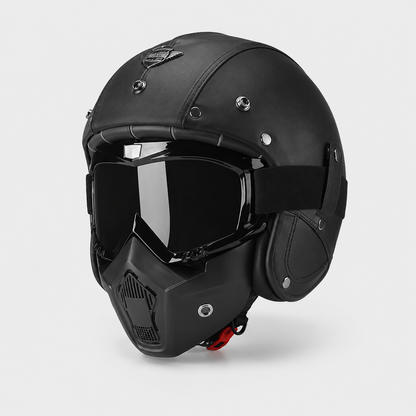BikerZonez RogueCruise™ Vintage Open Helmet with Face Mask