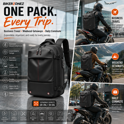 BikerZoneZ Premium Vacuum Compression Outdoor Backpack