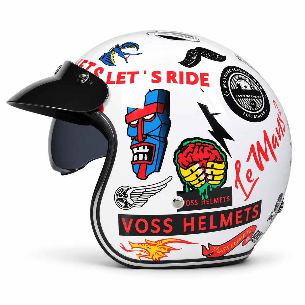 VOSS NOMAD 3/4 Helmet — DOT & ECE Approved