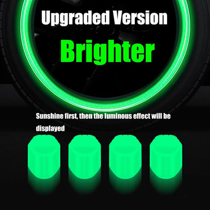4PCS Luminous Valve Stem Caps
