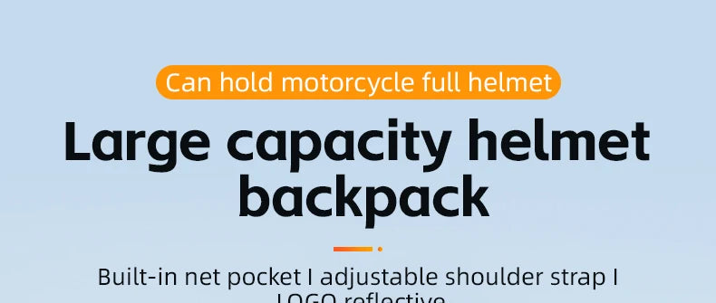 Motorcycle Helmet Backpack Large Capacity Travel Bags Reflective