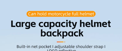 Motorcycle Helmet Backpack Large Capacity Travel Bags Reflective
