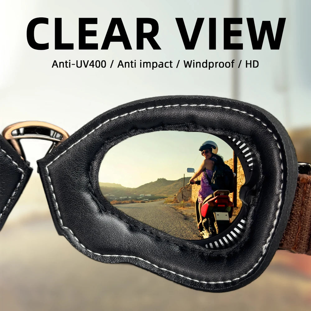 Motorcycle Vintage Old School Cruiser Retro Goggles