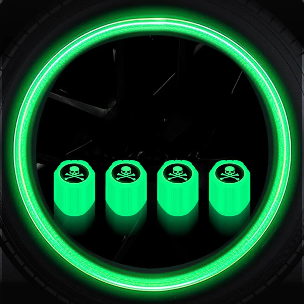 4PCS Luminous Valve Stem Caps