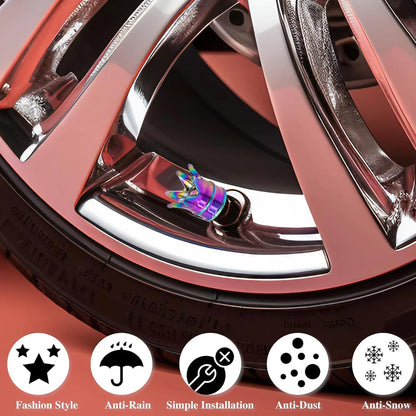 4PCS Crown Valve Stem Caps