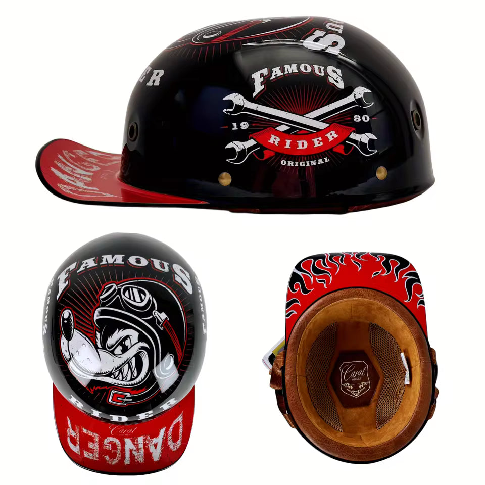 Retro 90s Half Helmet – Vintage Street Rider Style
