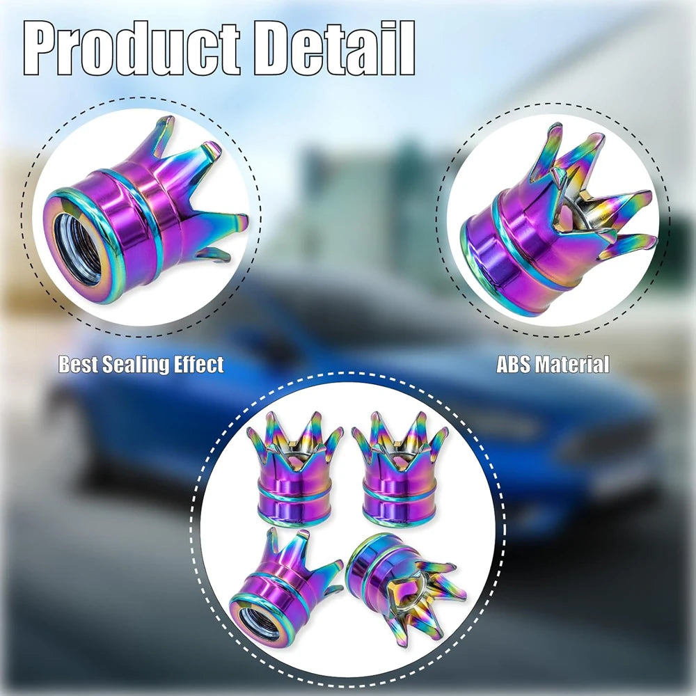 4PCS Crown Valve Stem Caps
