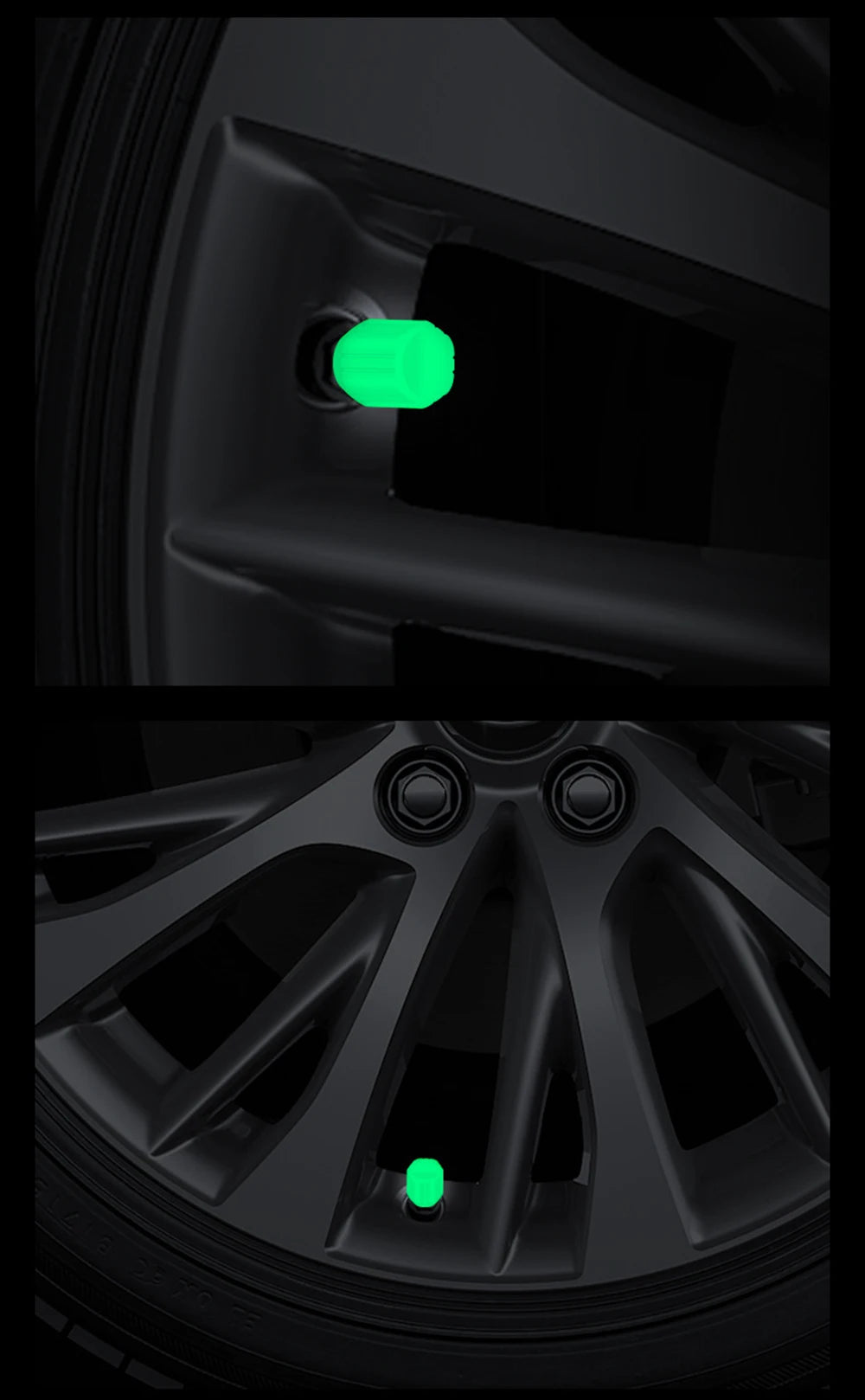 4PCS Luminous Valve Stem Caps