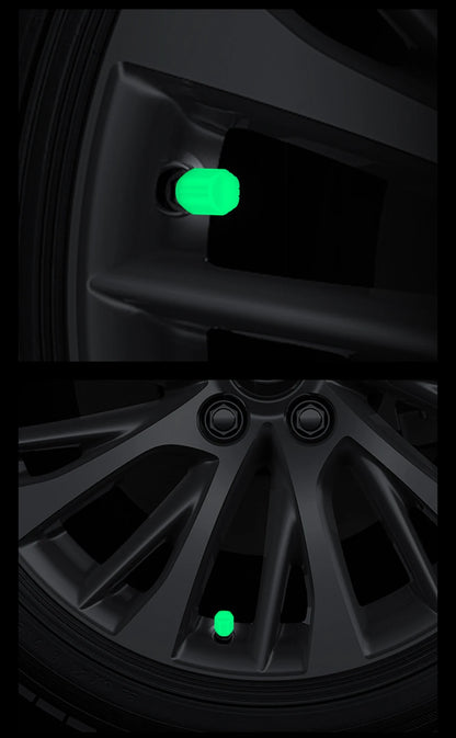 4PCS Luminous Valve Stem Caps