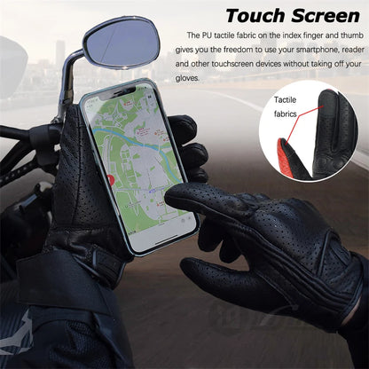 Leather Gloves Retro Biker