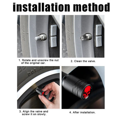 4PCS Skull Valve Stem Caps