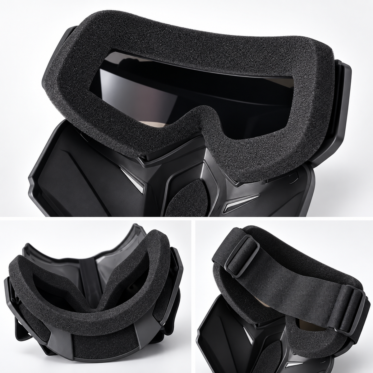 BikerZoneZ 2-in-1 Motorcycle Goggles & Face Mask