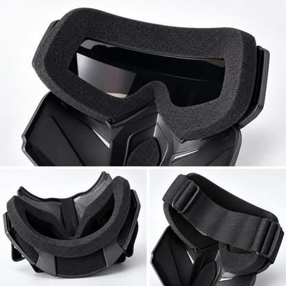BikerZoneZ 2-in-1 Motorcycle Goggles & Face Mask