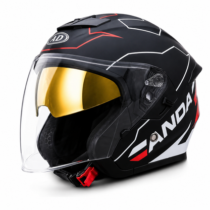 BikerZoneZ Sport Open Face Helmet - DOT Certified