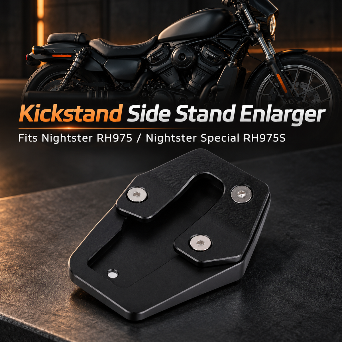 Harley Davison Motorcycle Kickstand Pad